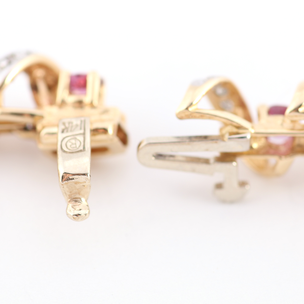Pink Sapphire and Diamond 14K Gold Bracelet