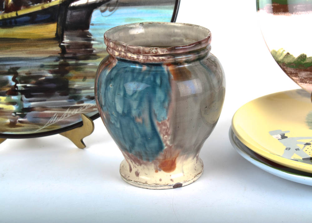 Hand Decorated Clementine Hunter Plates by Jennifer Sweeney and Decorative Wall Plate