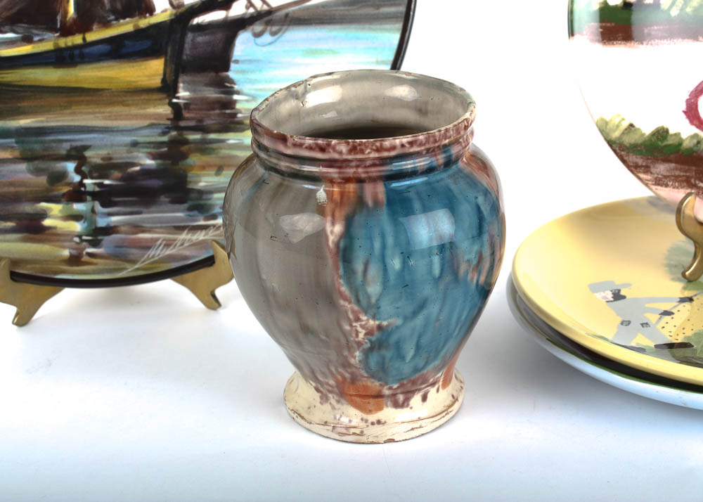 Hand Decorated Clementine Hunter Plates by Jennifer Sweeney and Decorative Wall Plate