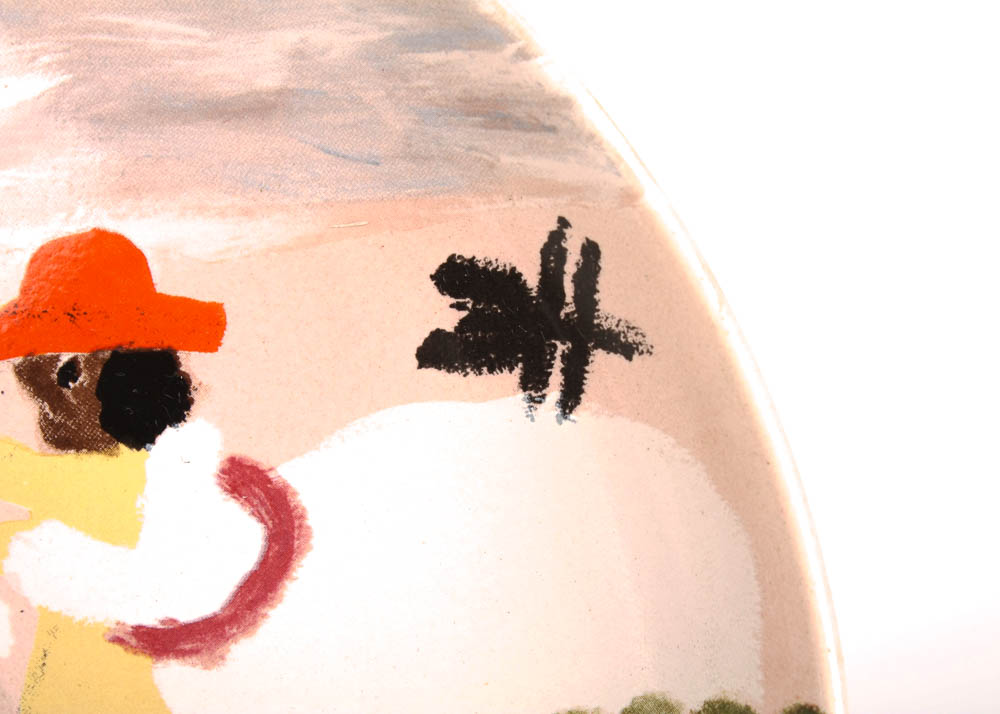 Hand Decorated Clementine Hunter Plates by Jennifer Sweeney and Decorative Wall Plate