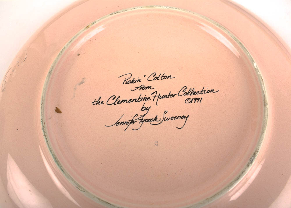 Hand Decorated Clementine Hunter Plates by Jennifer Sweeney and Decorative Wall Plate