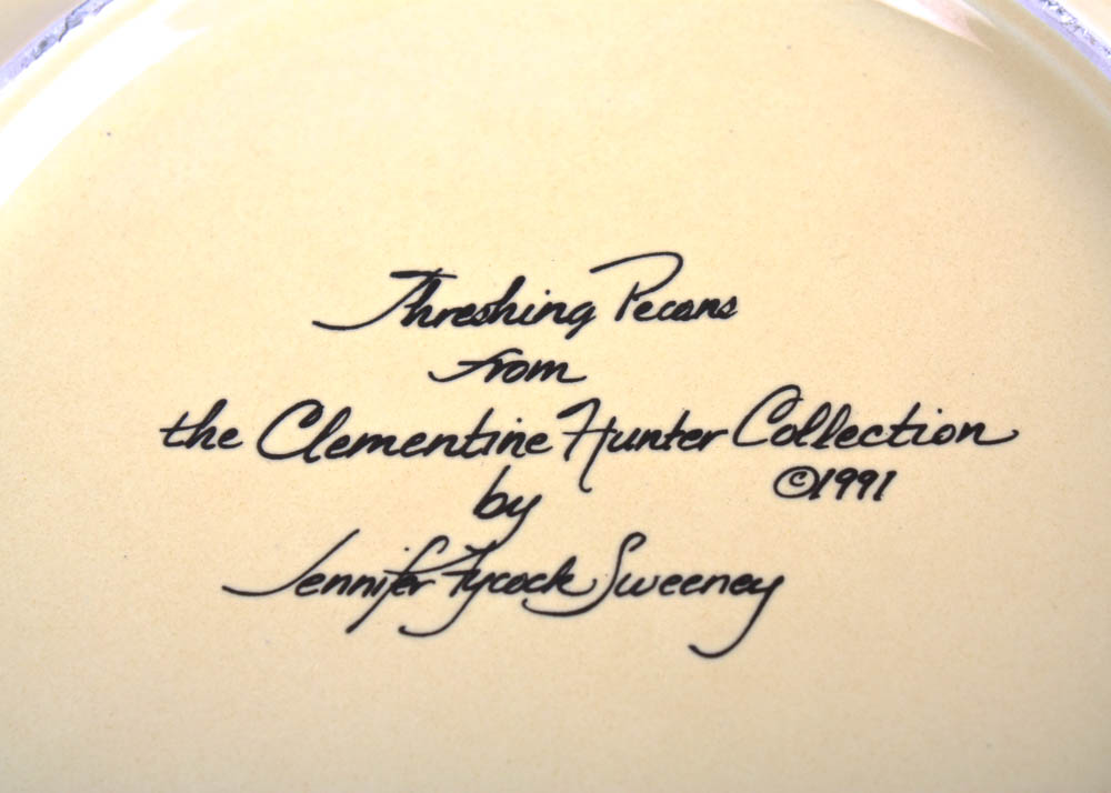 Hand Decorated Clementine Hunter Plates by Jennifer Sweeney and Decorative Wall Plate