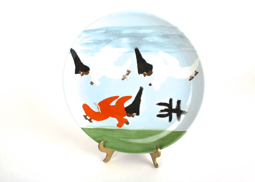 Hand Decorated Clementine Hunter Plates by Jennifer Sweeney and Decorative Wall Plate