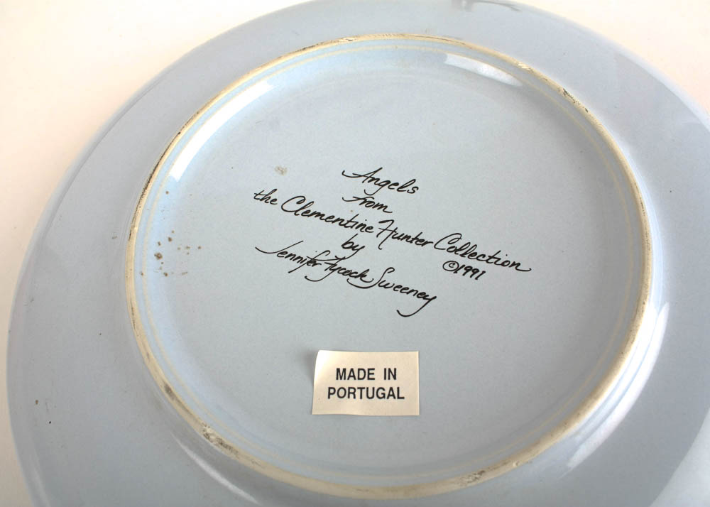 Hand Decorated Clementine Hunter Plates by Jennifer Sweeney and Decorative Wall Plate