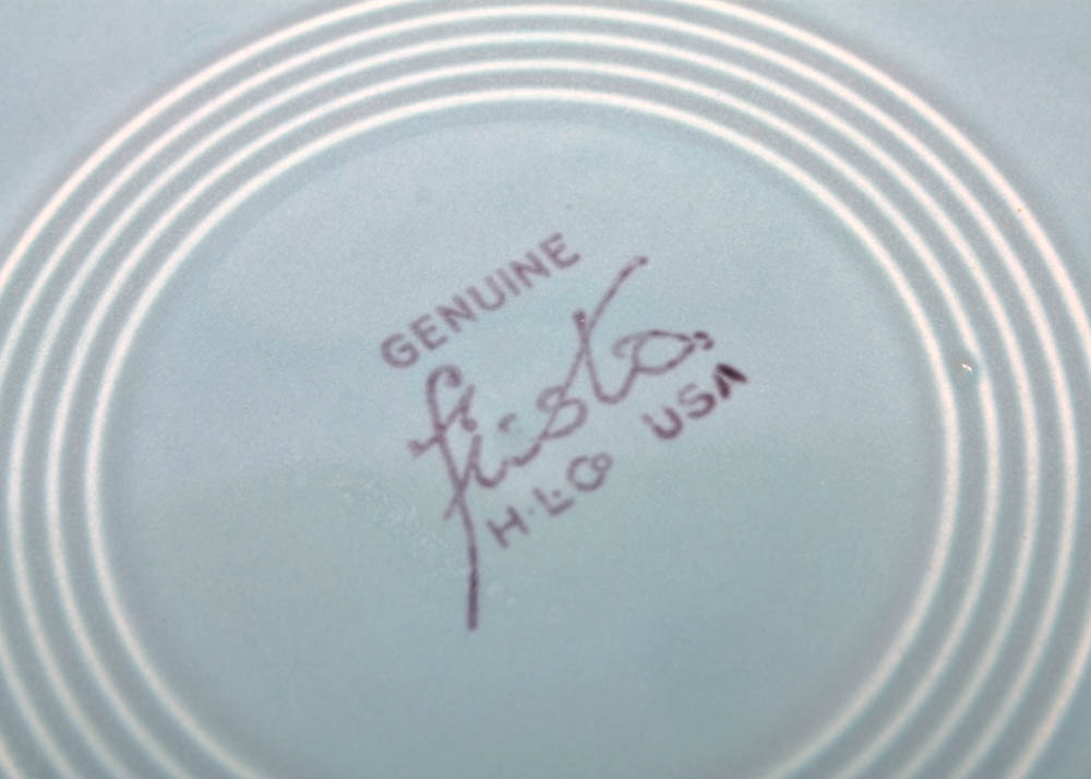 Collected Vintage Fiestaware Pieces in Turquoise Glaze