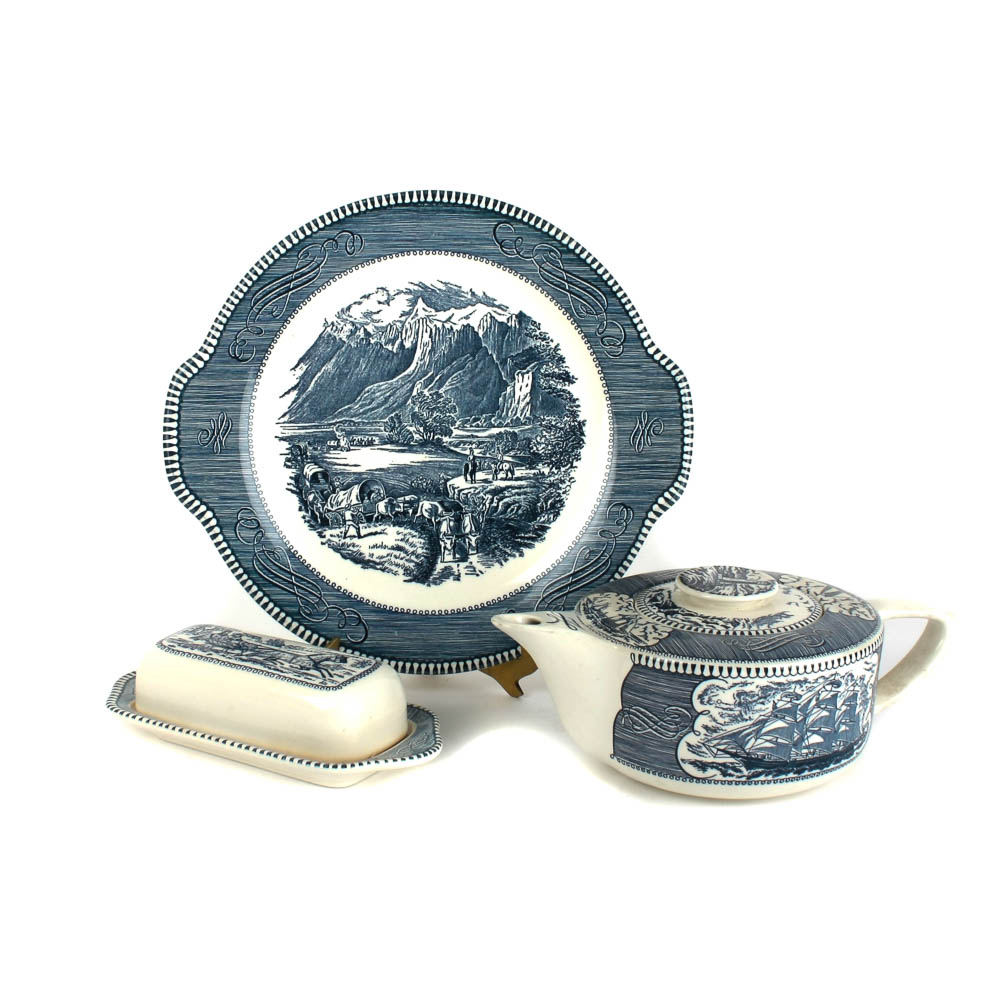 Royal Currier and Ives and Collected Transferware Table Items
