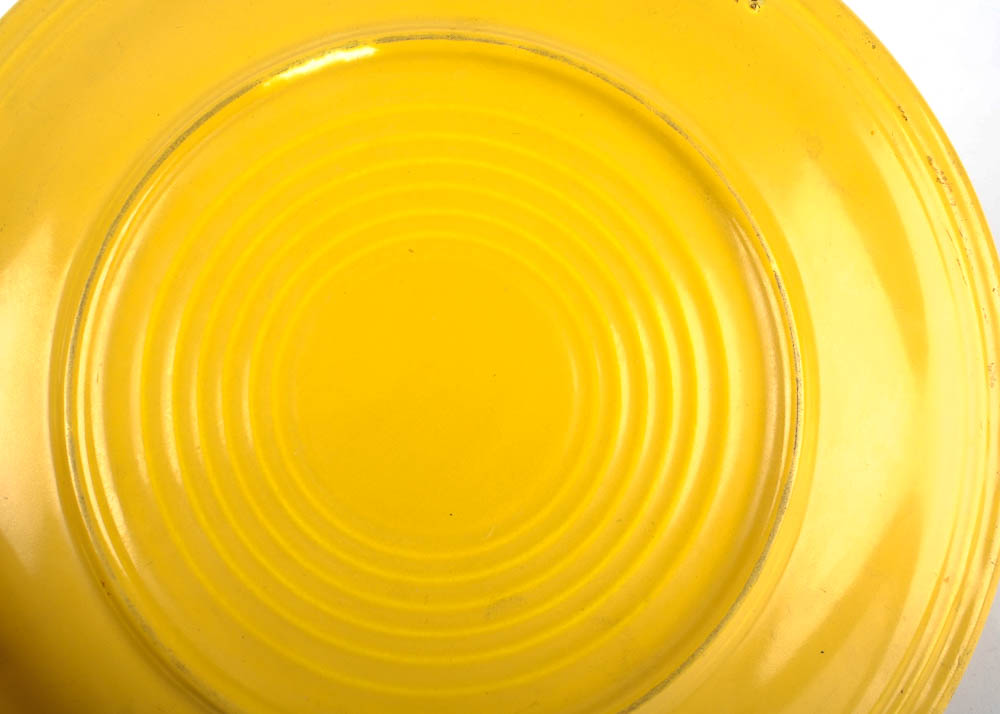 Set of Eight Vintage Fiestaware Plates in Sunny Yellow Glaze