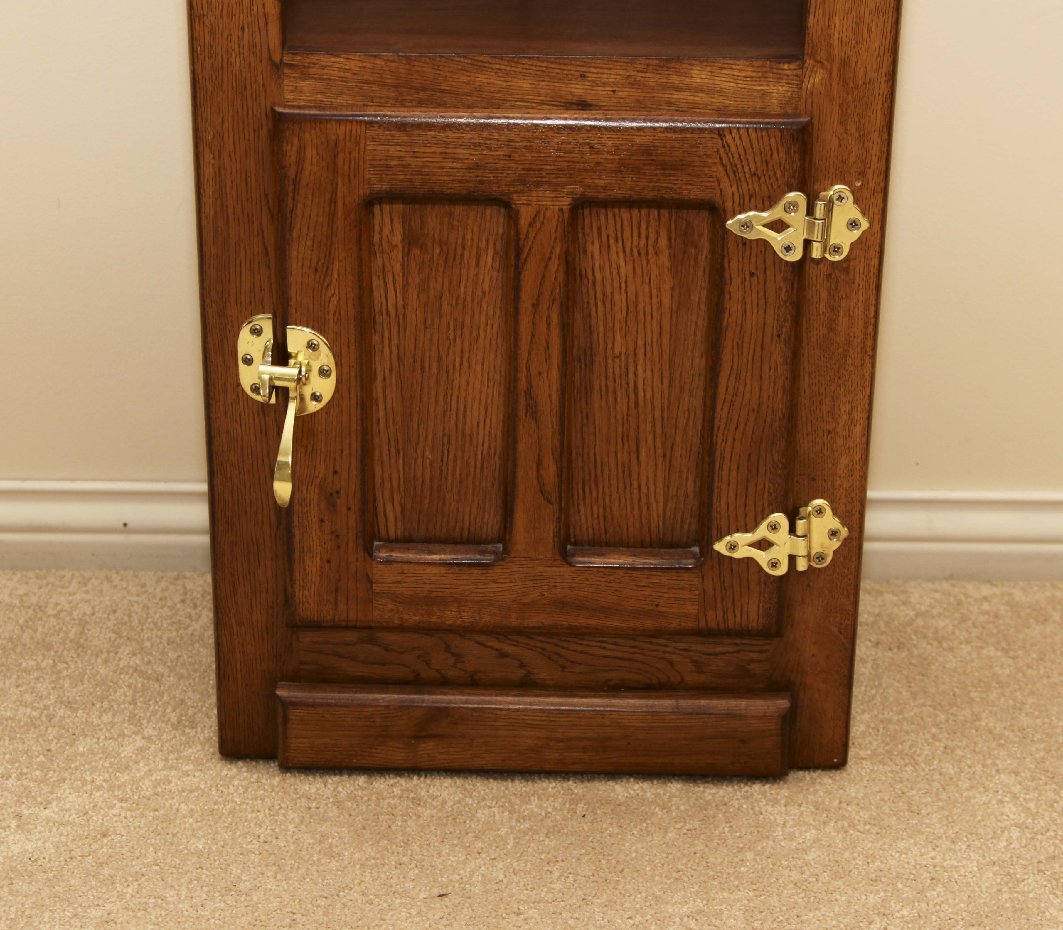 White Clad Reproduction Oak Ice Box Cabinet