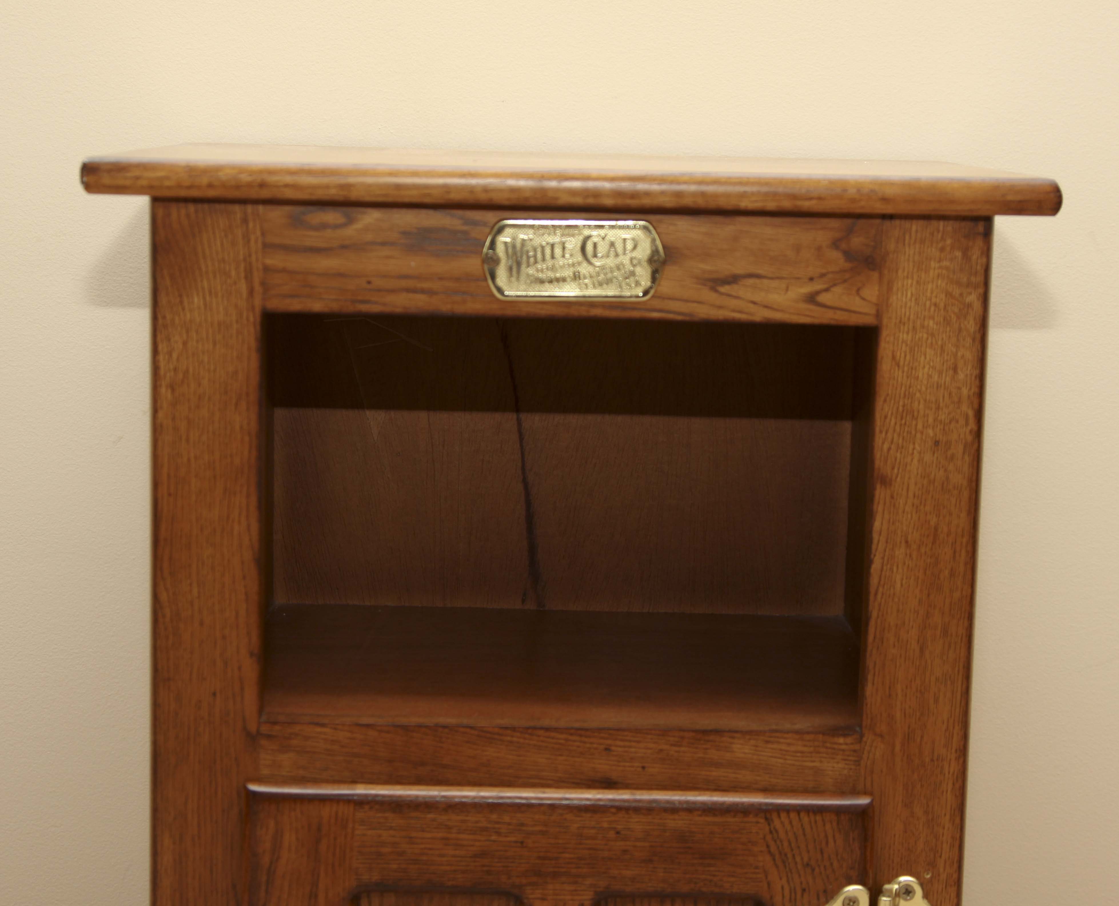 White Clad Reproduction Oak Ice Box Cabinet