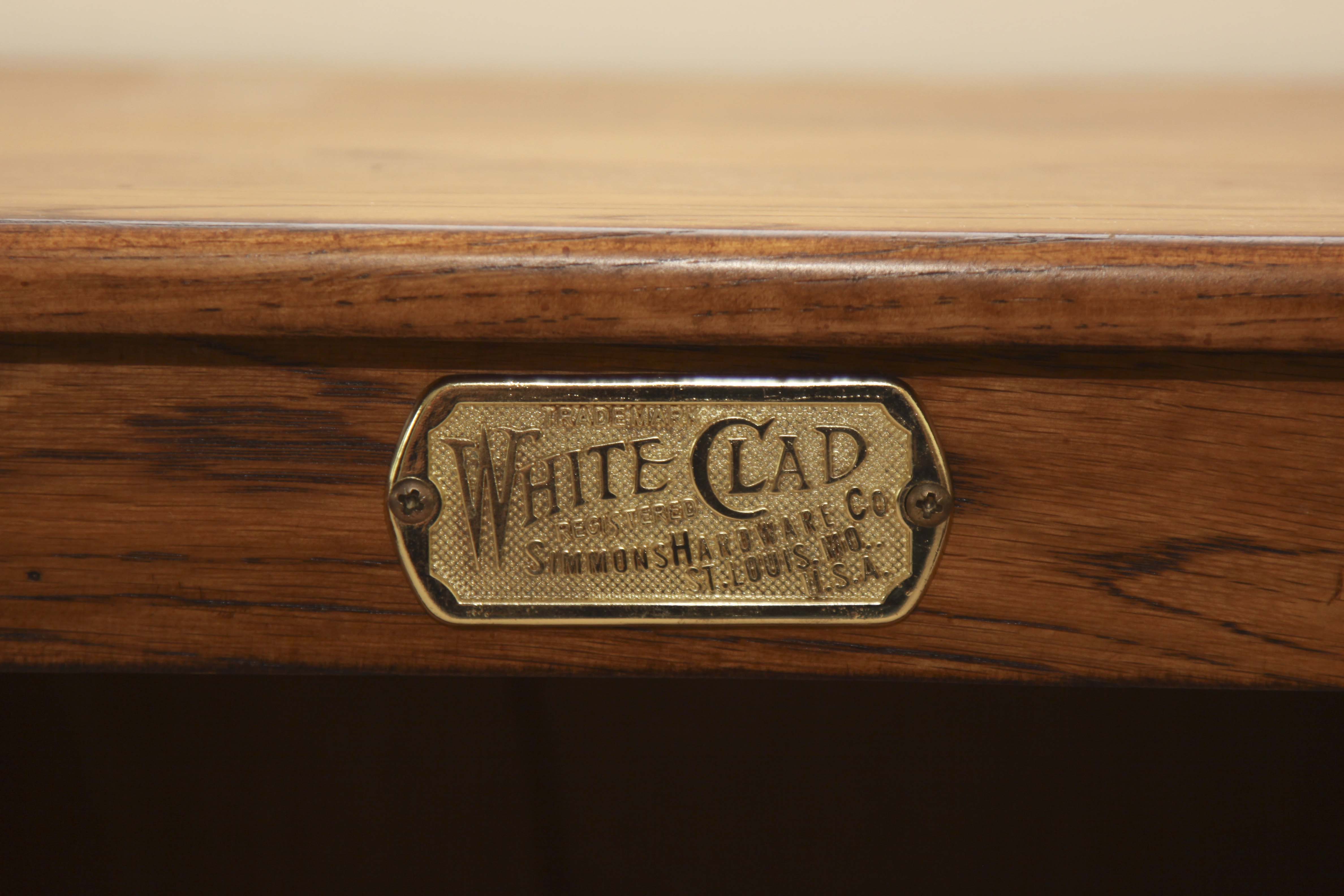 White Clad Reproduction Oak Ice Box Cabinet