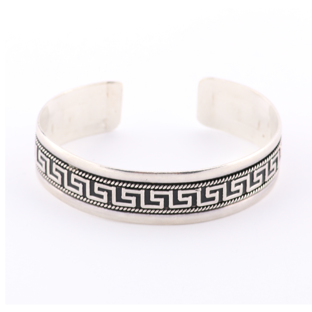 Sterling Silver Geometric Cuff Bracelet