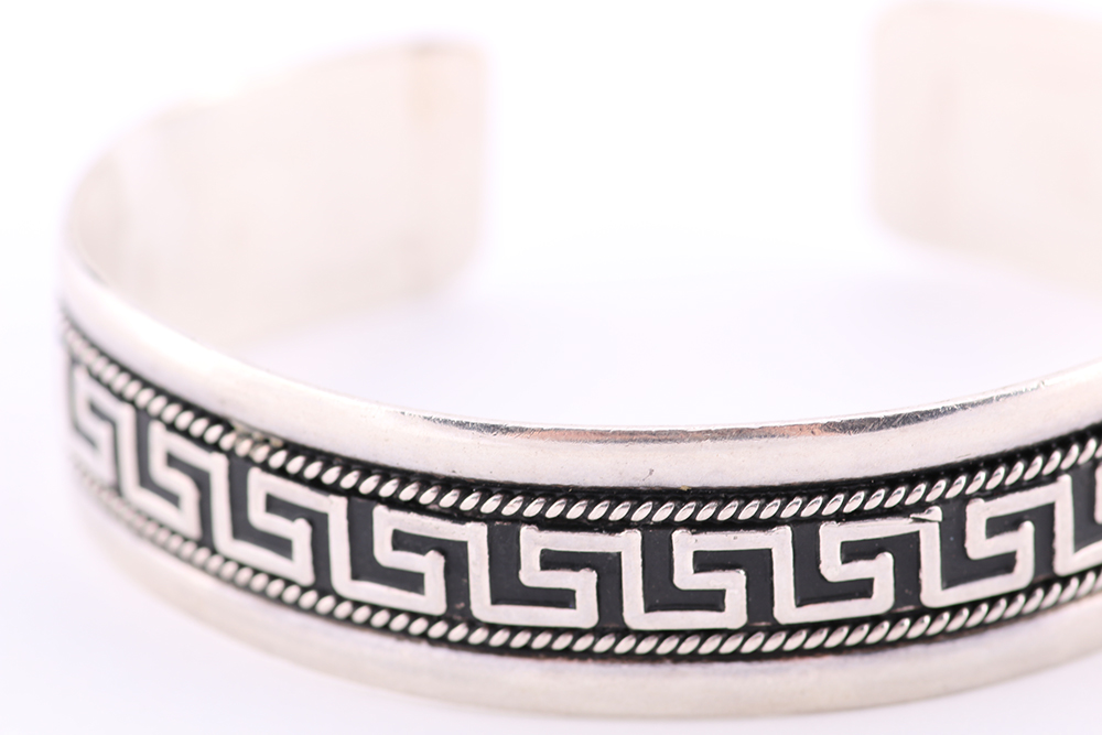 Sterling Silver Geometric Cuff Bracelet