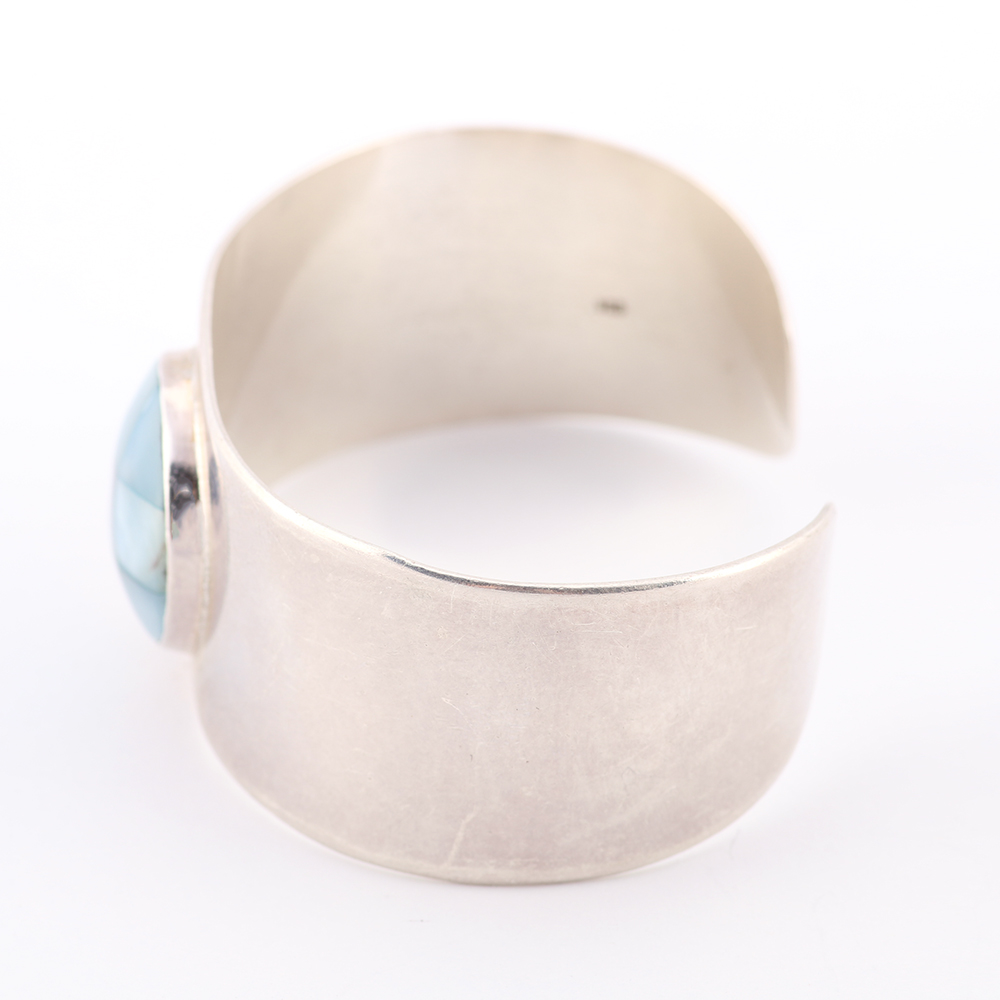 Sterling and Dyed Mother of Pearl Cuff Bracelet