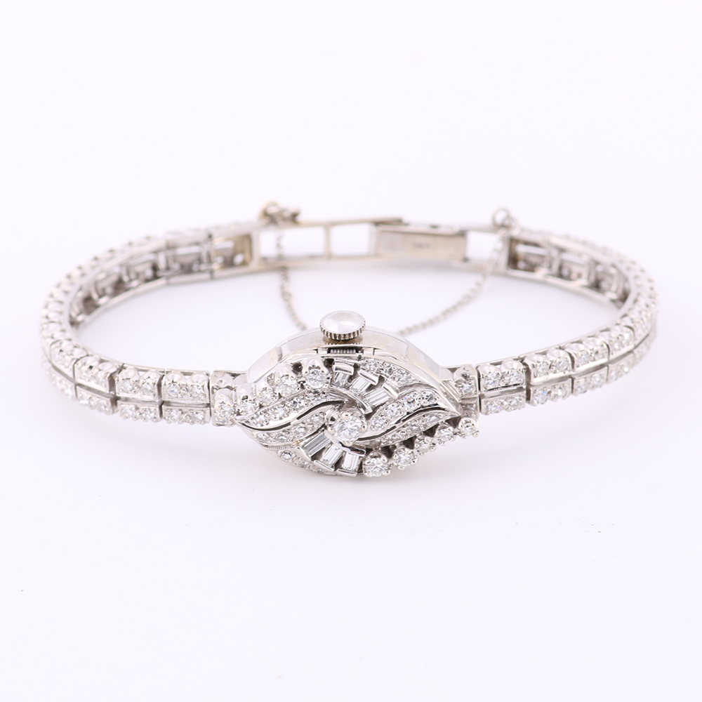 14K White Gold and 2.65 CTW Diamond Watch