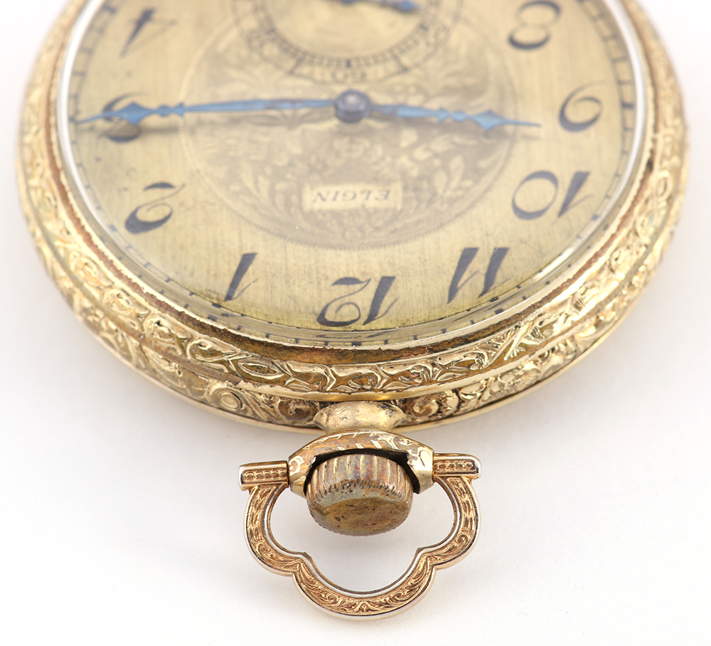 Elgin Open Faced Gold Filled Pocket Watch