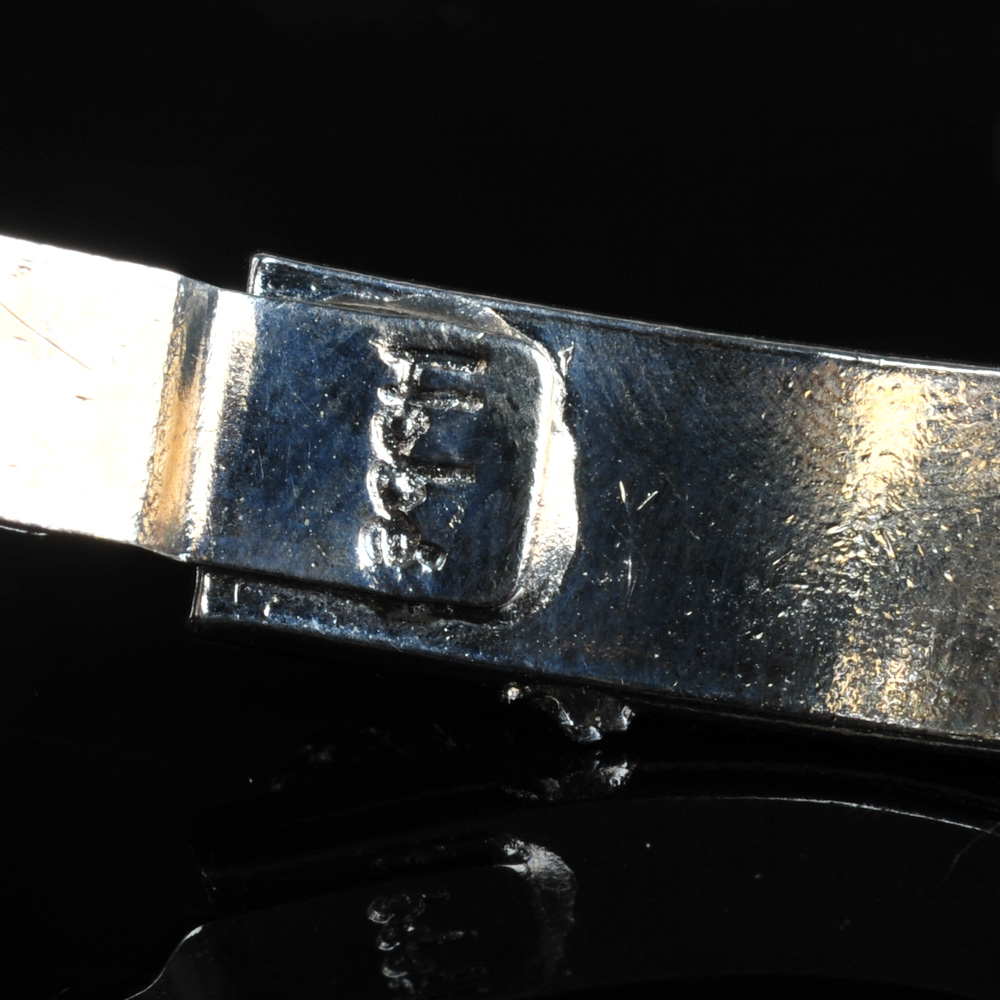 Vintage Hobé Silver Plated Cameo Bangle Bracelet