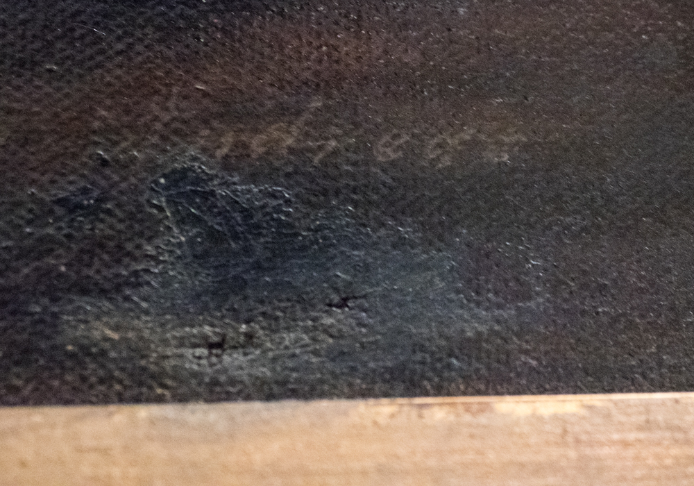 Original 19th Century Nocturne Seascape Oil Painting on Canvas