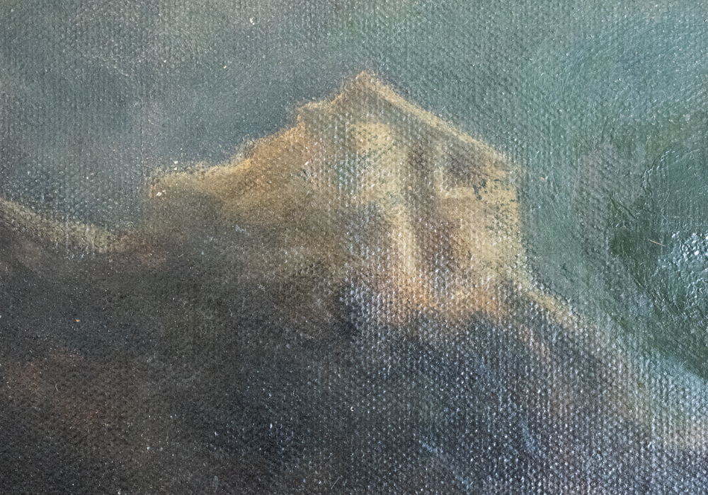 Original 19th Century Nocturne Seascape Oil Painting on Canvas