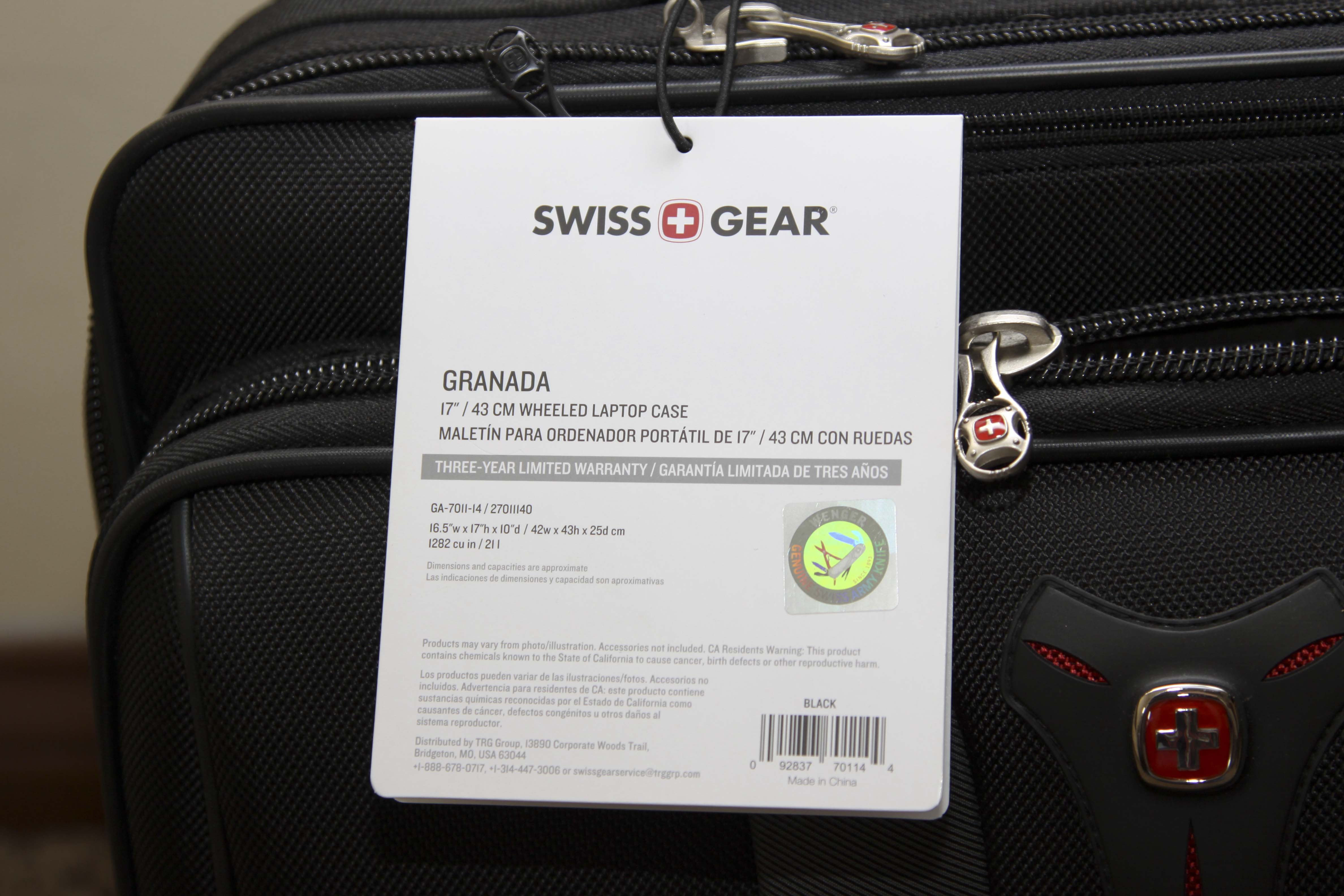 New "Granada" Swiss Gear Rolling Laptop Briefcase