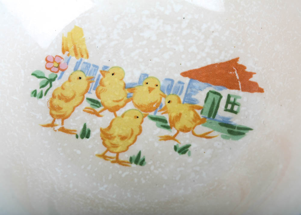 Vintage Homer Laughlin Fiesta "Go-Alongs" Tableware, Towel, and Laminated Paper Cut Outs