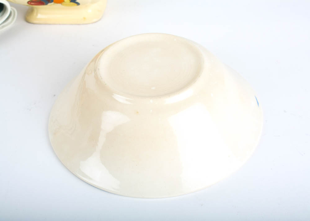 Vintage Homer Laughlin Fiesta "Go-Alongs" Tableware, Towel, and Laminated Paper Cut Outs