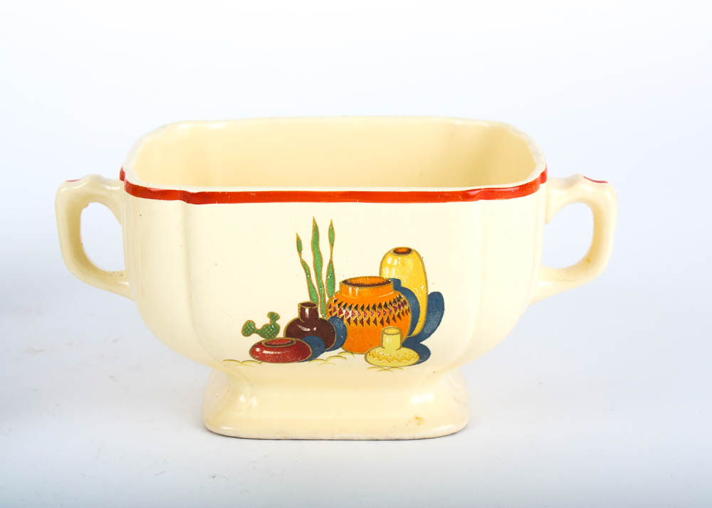 Vintage Homer Laughlin Fiesta "Go-Alongs" Tableware, Towel, and Laminated Paper Cut Outs