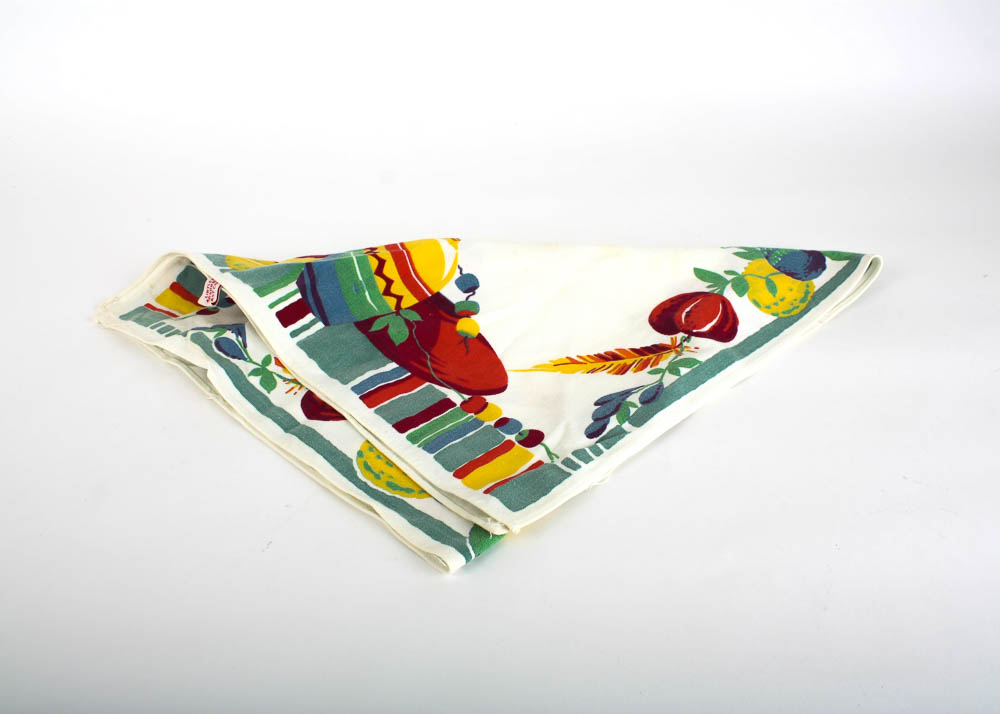 Vintage Homer Laughlin Fiesta "Go-Alongs" Tableware, Towel, and Laminated Paper Cut Outs