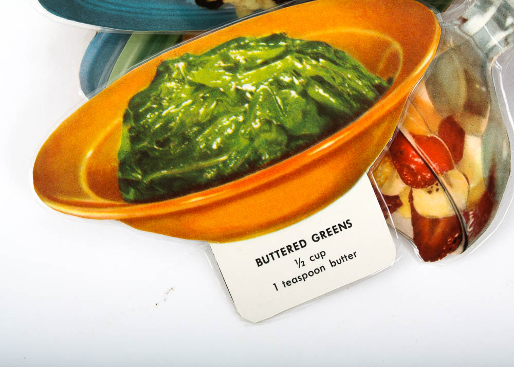 Vintage Homer Laughlin Fiesta "Go-Alongs" Tableware, Towel, and Laminated Paper Cut Outs