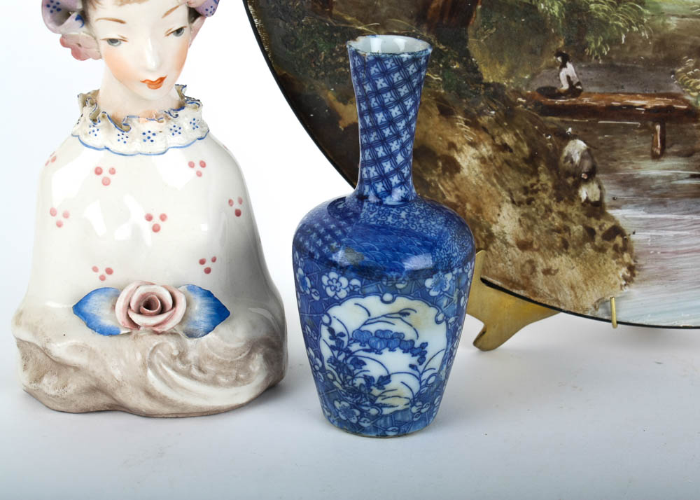 Collected Antique Decorative Hand Painted Porcelain Pieces