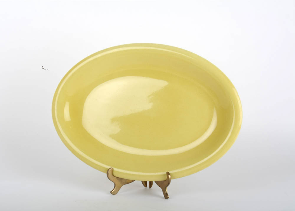 Vintage Sterling China by Russel Wright Chop Plates and Oval Platter