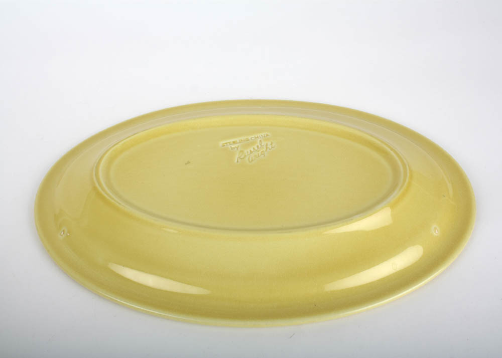 Vintage Sterling China by Russel Wright Chop Plates and Oval Platter