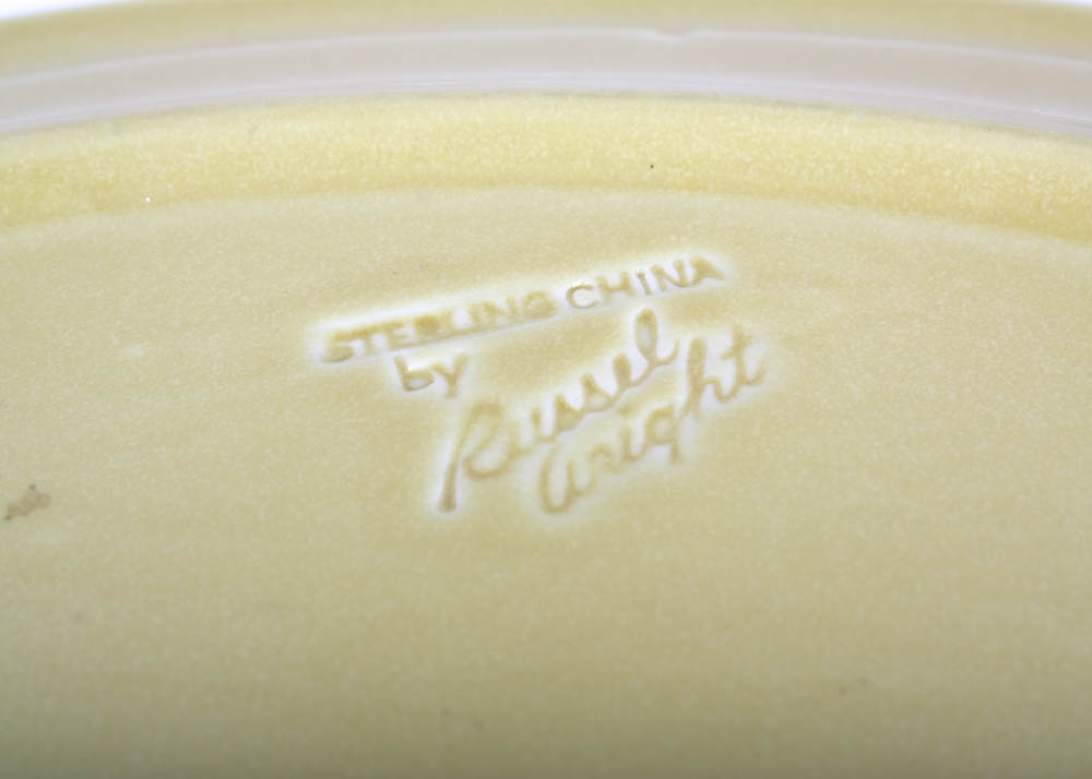 Vintage Sterling China by Russel Wright Chop Plates and Oval Platter