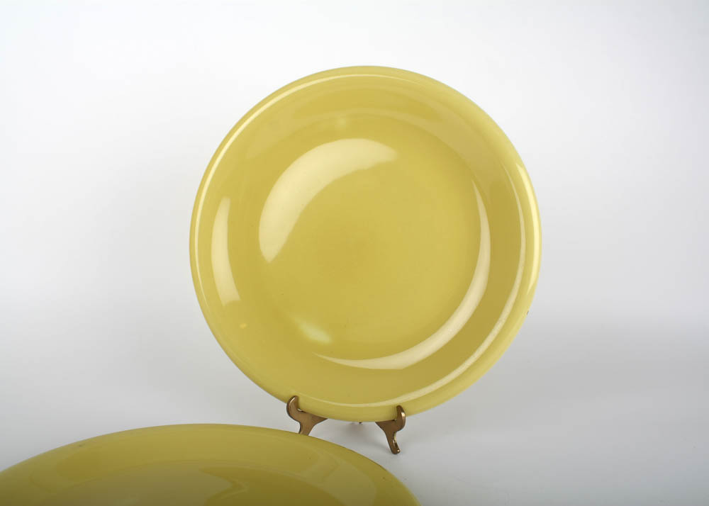 Vintage Sterling China by Russel Wright Chop Plates and Oval Platter