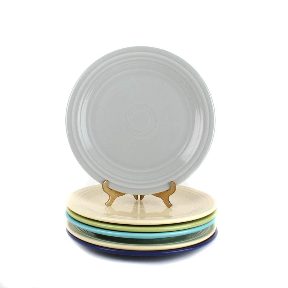 Six Vintage Fiestaware Plates in Assorted Glazes