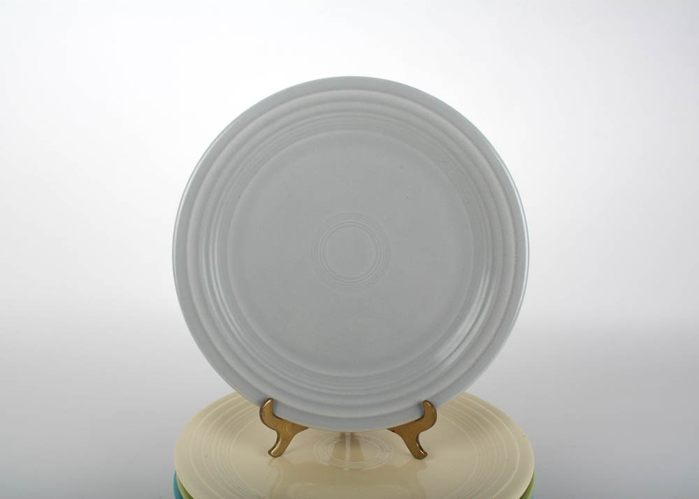 Six Vintage Fiestaware Plates in Assorted Glazes