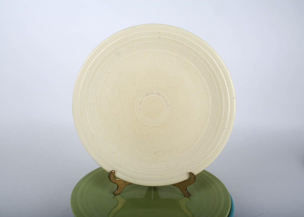 Six Vintage Fiestaware Plates in Assorted Glazes