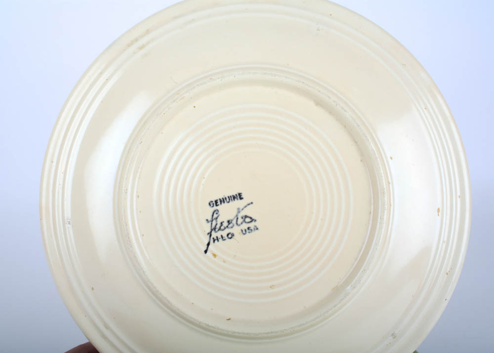Six Vintage Fiestaware Plates in Assorted Glazes
