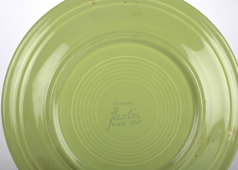 Six Vintage Fiestaware Plates in Assorted Glazes