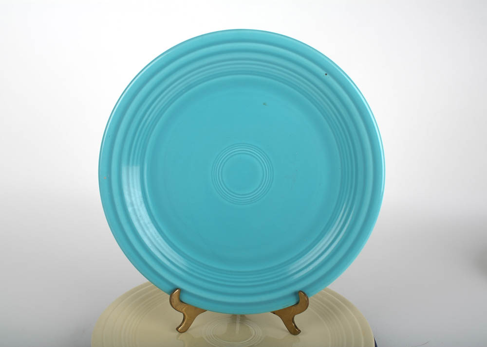 Six Vintage Fiestaware Plates in Assorted Glazes