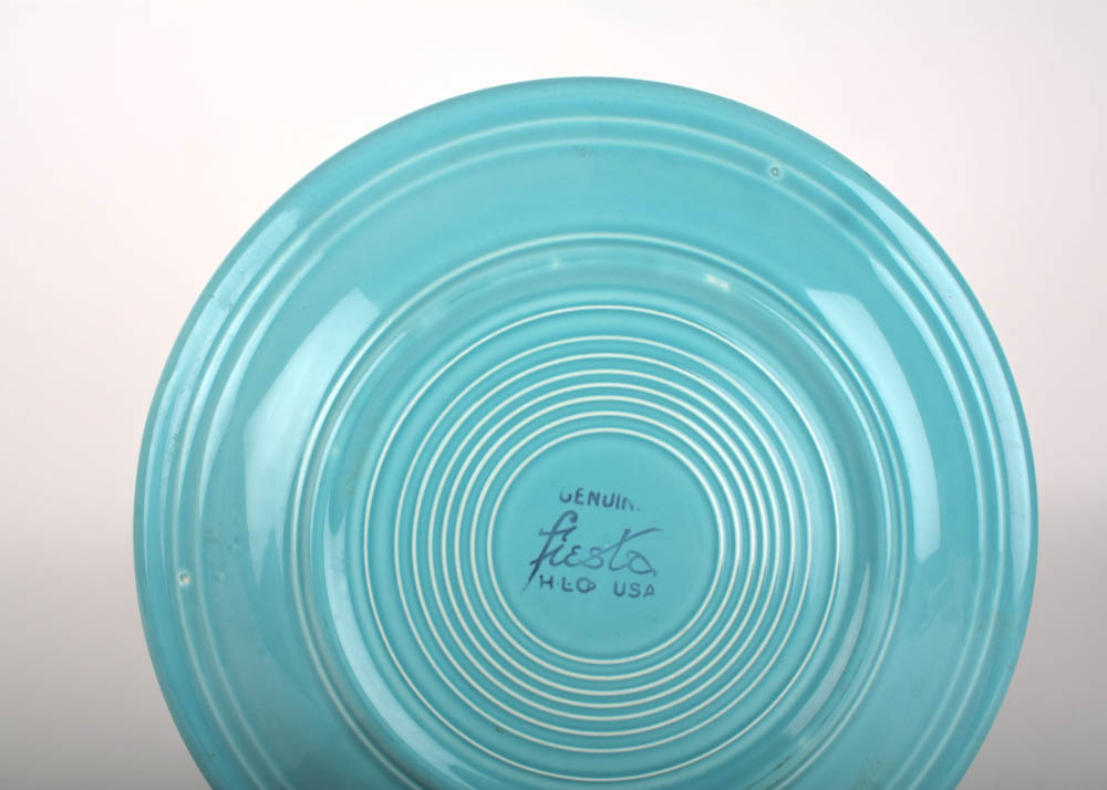 Six Vintage Fiestaware Plates in Assorted Glazes