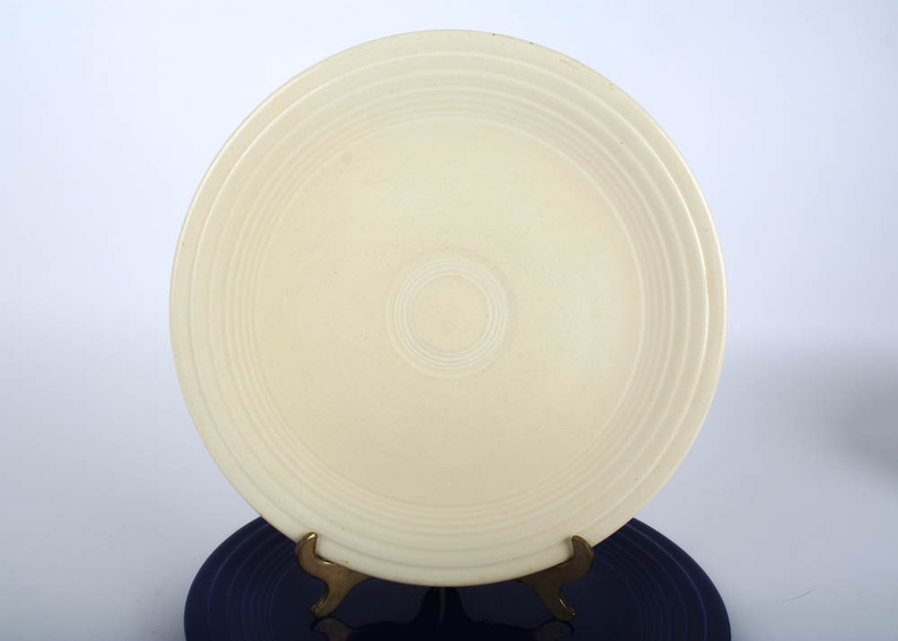 Six Vintage Fiestaware Plates in Assorted Glazes