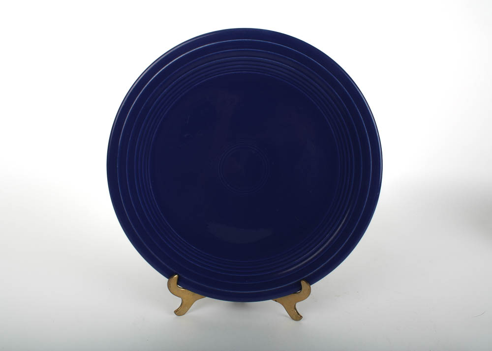 Six Vintage Fiestaware Plates in Assorted Glazes