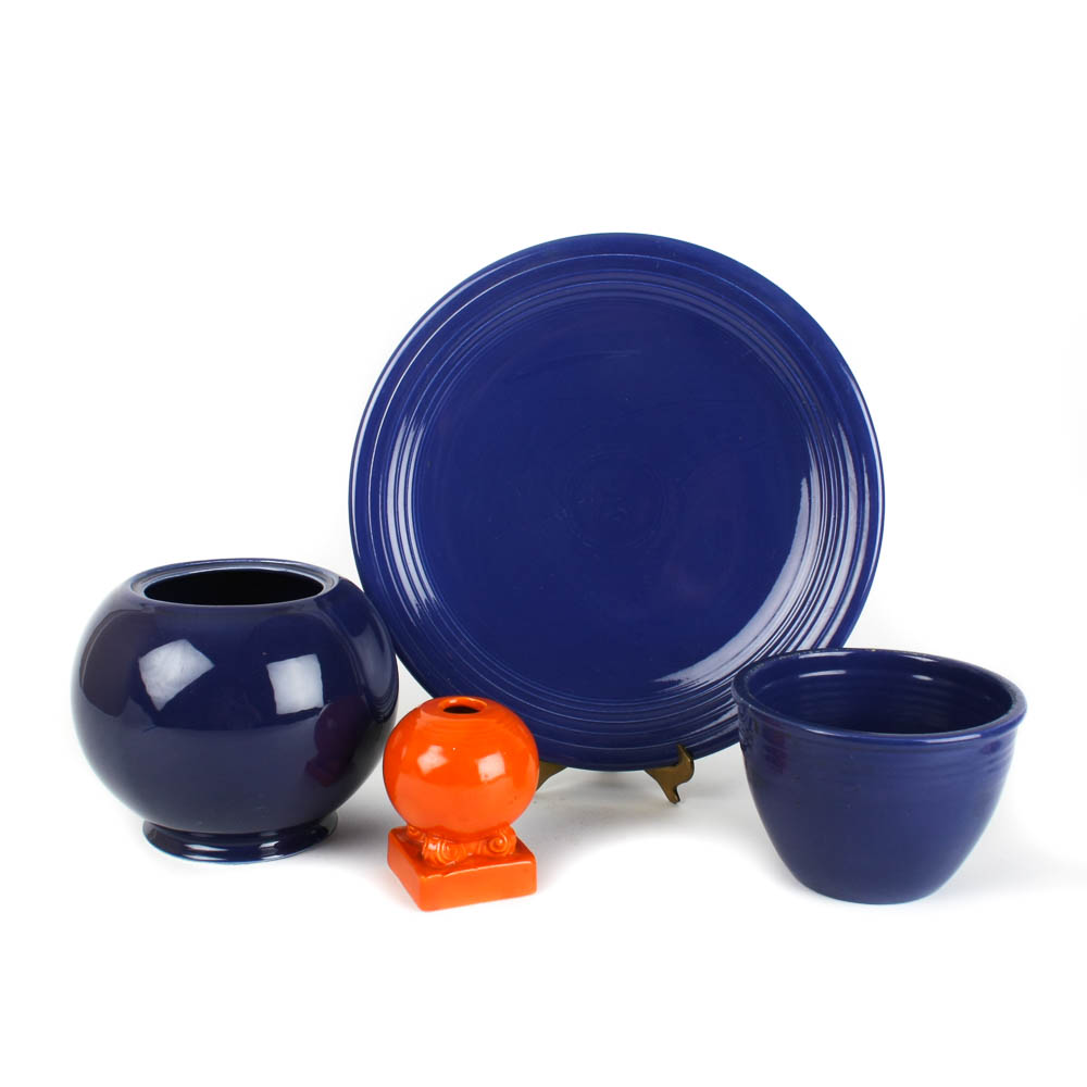 Vintage Fiestaware Planter and Table Pieces
