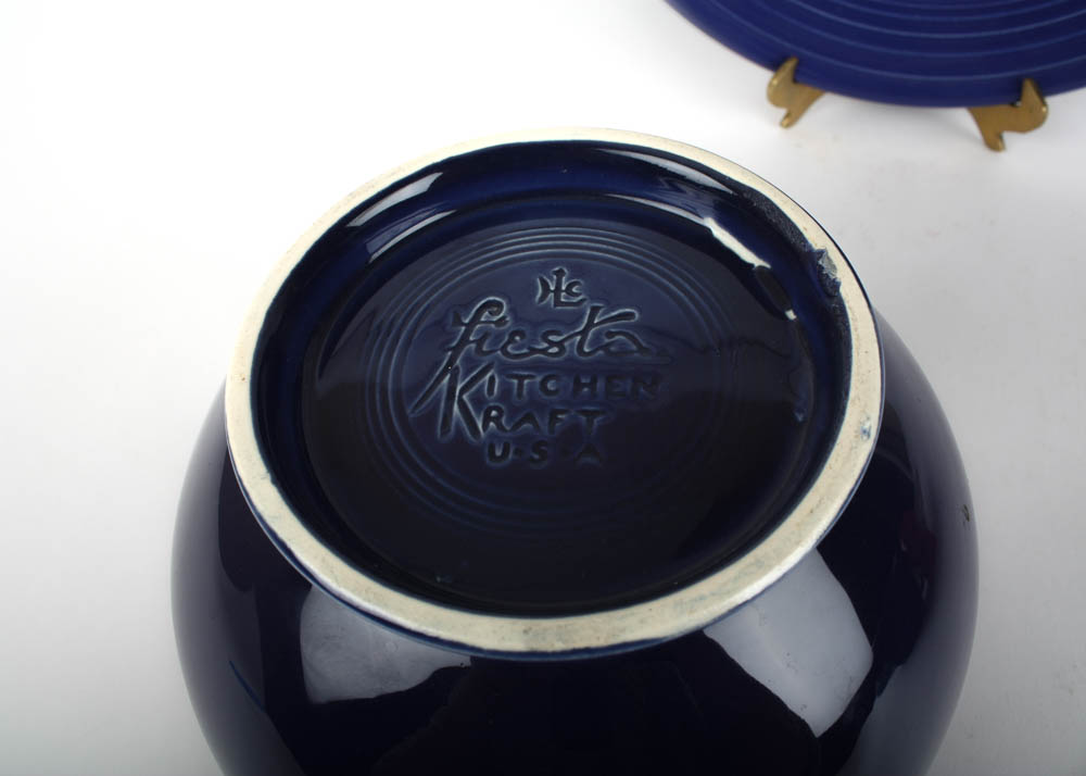 Vintage Fiestaware Planter and Table Pieces