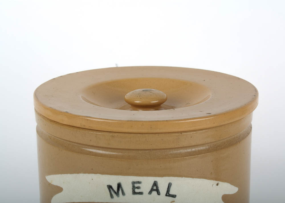 Antique Yelloware Lidded Crock