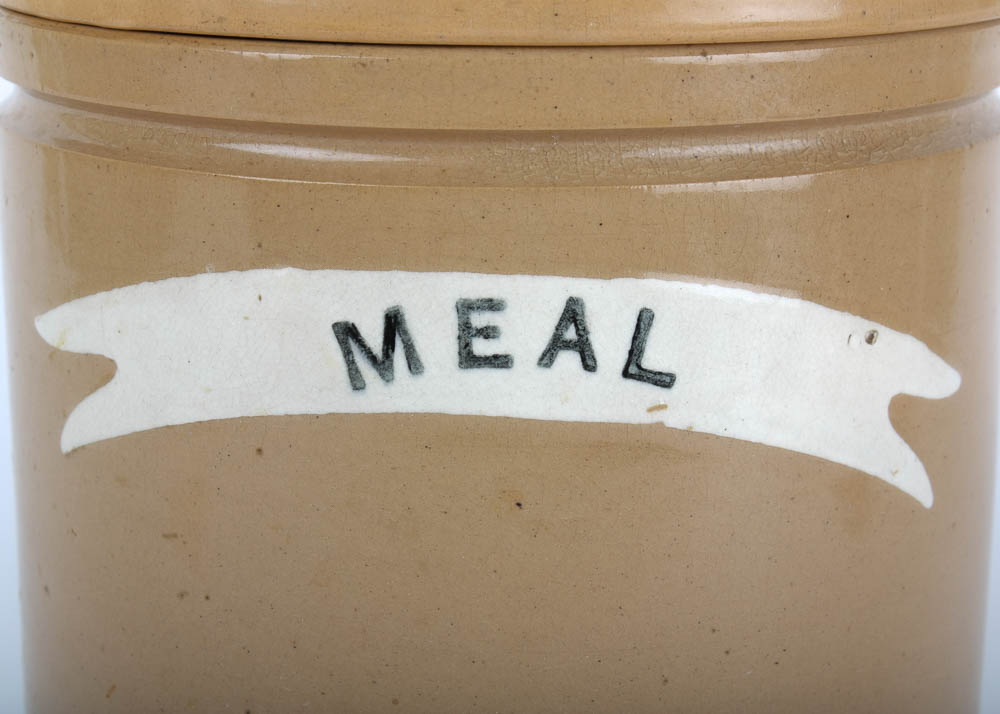 Antique Yelloware Lidded Crock