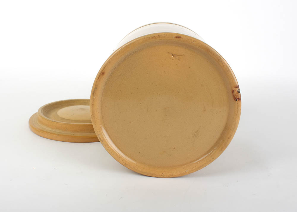 Antique Yelloware Lidded Crock