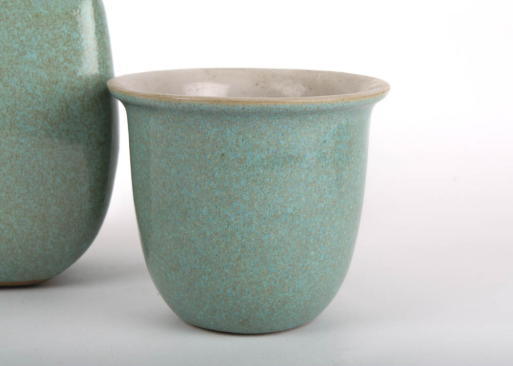 Vintage Glidden Pottery Vase and Planter in Speckled Turquoise