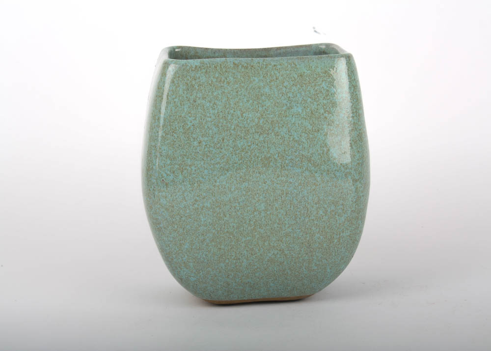 Vintage Glidden Pottery Vase and Planter in Speckled Turquoise