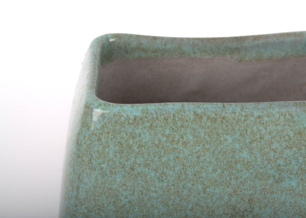 Vintage Glidden Pottery Vase and Planter in Speckled Turquoise